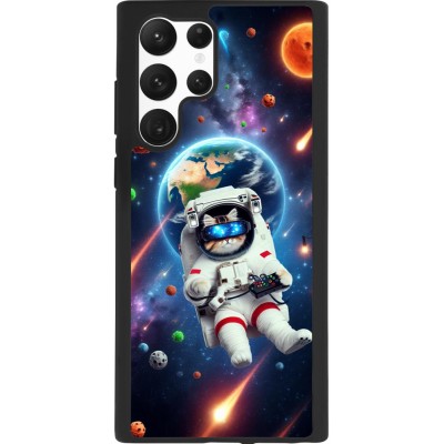 Coque Samsung Galaxy S22 Ultra - Silicone rigide noir VR SpaceCat Odyssey