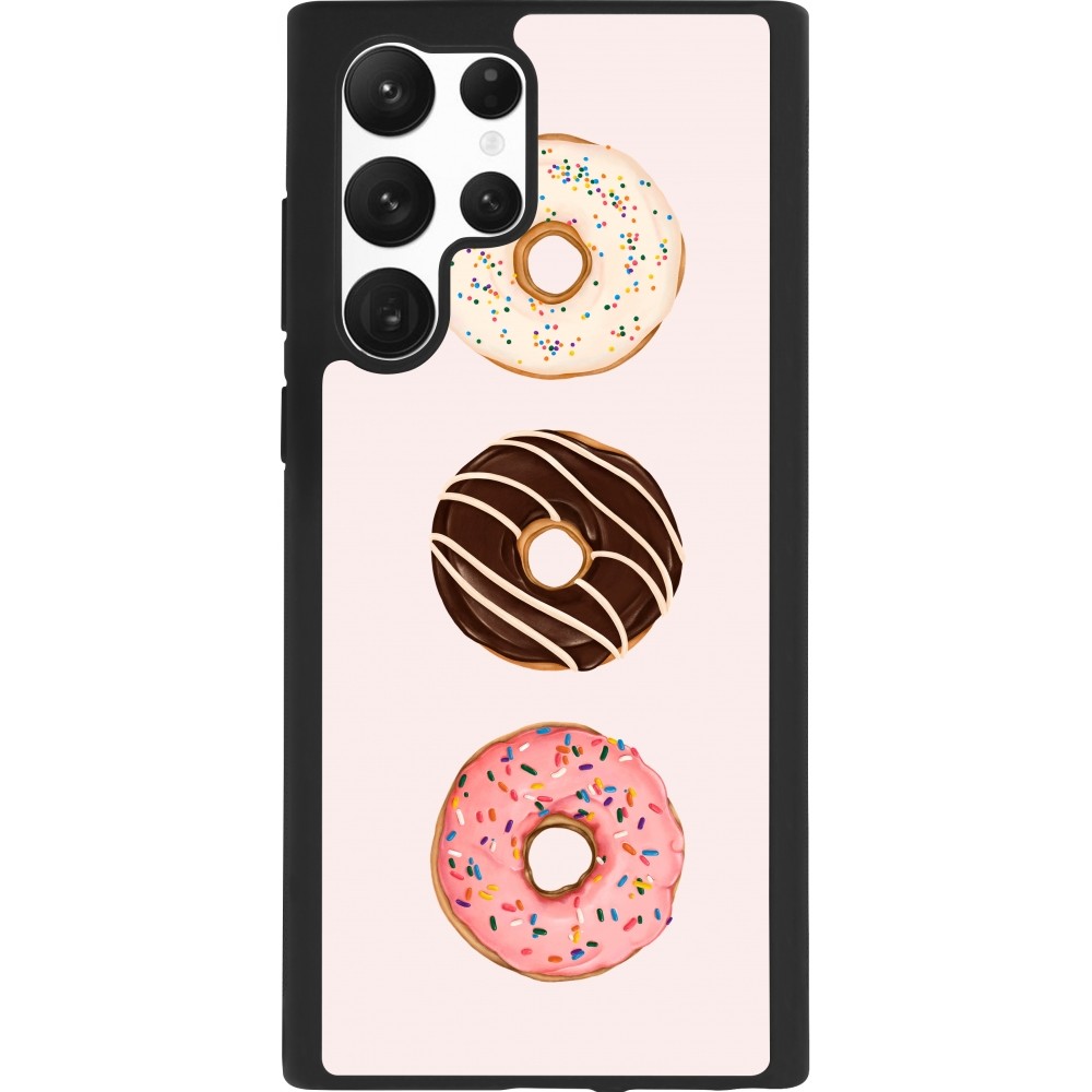 Coque Samsung Galaxy S22 Ultra - Silicone rigide noir Spring 23 donuts