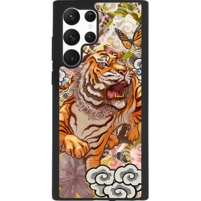 Coque Samsung Galaxy S22 Ultra - Silicone rigide noir Spring 23 japanese tiger