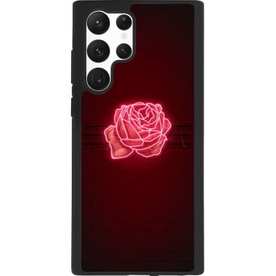 Coque Samsung Galaxy S22 Ultra - Silicone rigide noir Spring 23 neon rose