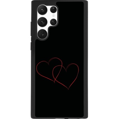 Coque Samsung Galaxy S22 Ultra - Silicone rigide noir Valentine 2023 attached heart