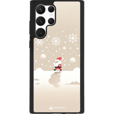 Coque Samsung Galaxy S22 Ultra - Silicone rigide noir Noël 2023 Minimalist Santa