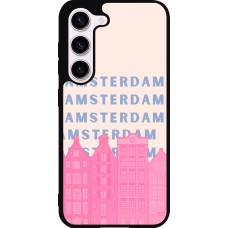 Coque Samsung Galaxy S23 - Silicone rigide noir Amsterdam Pink Print