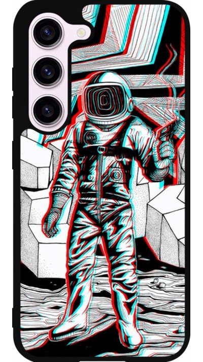 Coque Samsung Galaxy S23 - Silicone rigide noir Anaglyph Astronaut