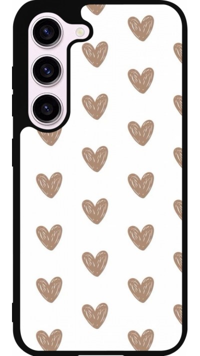 Coque Samsung Galaxy S23 - Silicone rigide noir Autumn 2024 brown hearts