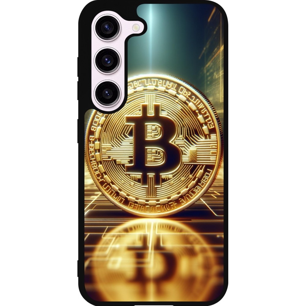 Coque Samsung Galaxy S23 - Silicone rigide noir Bitcoin Standing