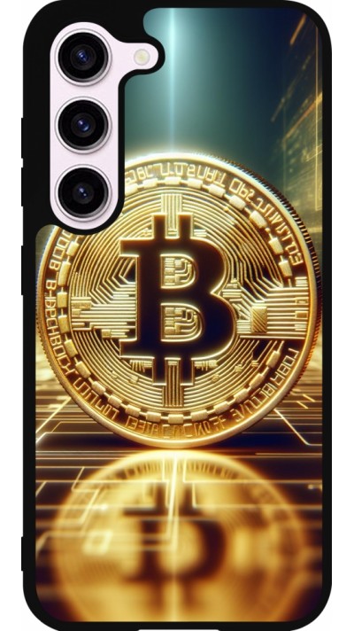 Coque Samsung Galaxy S23 - Silicone rigide noir Bitcoin Standing