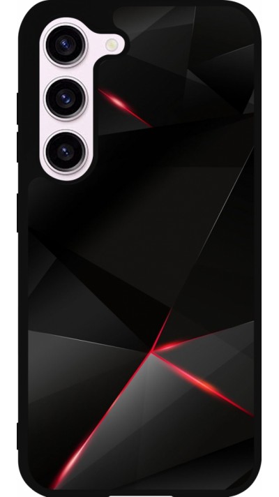 Coque Samsung Galaxy S23 - Silicone rigide noir Black Red Lines