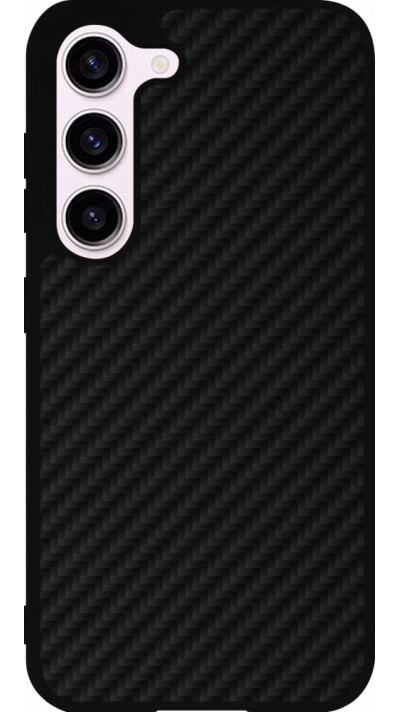 Coque Samsung Galaxy S23 - Silicone rigide noir Carbon Basic