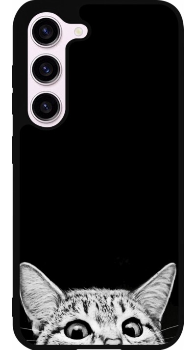 Coque Samsung Galaxy S23 - Silicone rigide noir Cat Looking Up Black