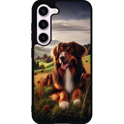 Coque Samsung Galaxy S23 - Silicone rigide noir Chien Campagne Suisse