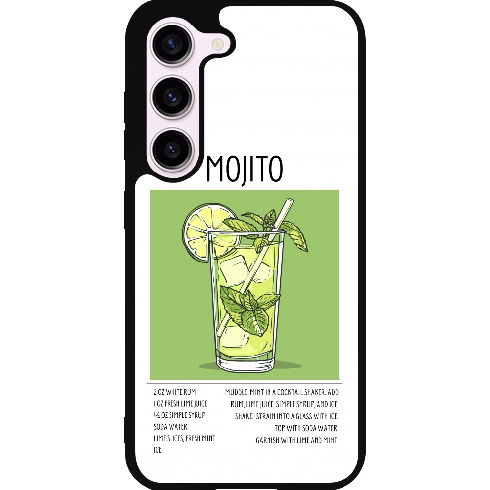 Coque Samsung Galaxy S23 - Silicone rigide noir Cocktail recette Mojito