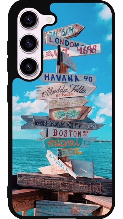 Coque Samsung Galaxy S23 - Silicone rigide noir Cool Cities Directions