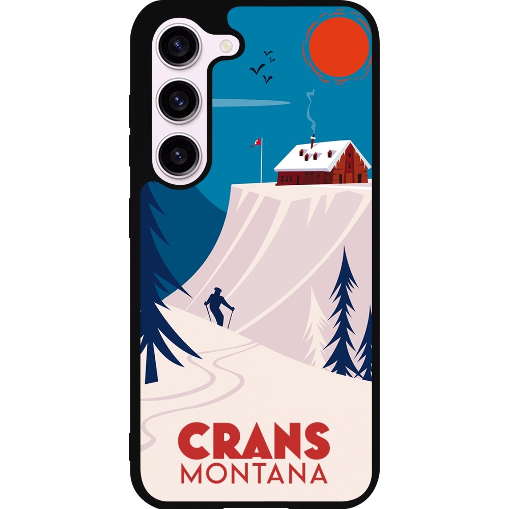 Coque Samsung Galaxy S23 - Silicone rigide noir Crans-Montana Cabane