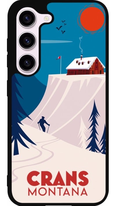 Coque Samsung Galaxy S23 - Silicone rigide noir Crans-Montana Cabane