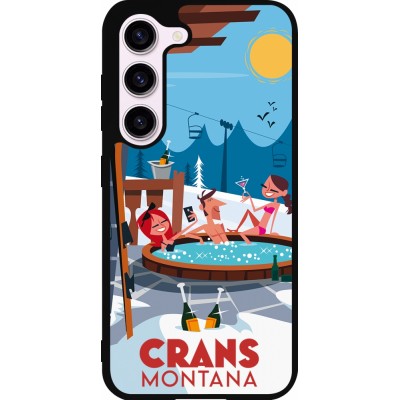 Coque Samsung Galaxy S23 - Silicone rigide noir Crans-Montana Mountain Jacuzzi