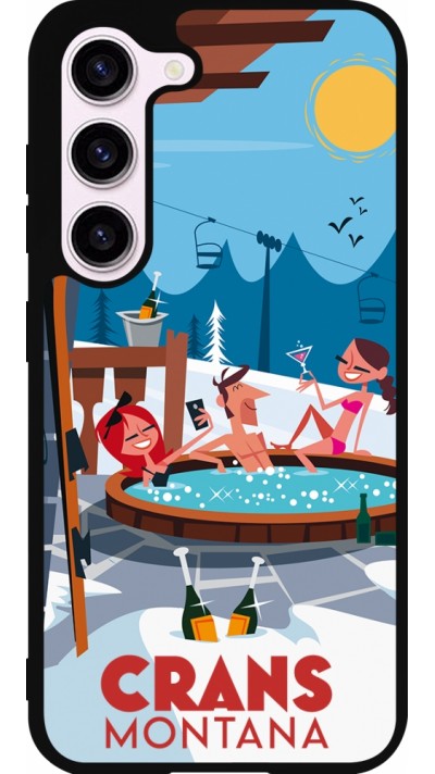 Coque Samsung Galaxy S23 - Silicone rigide noir Crans-Montana Mountain Jacuzzi