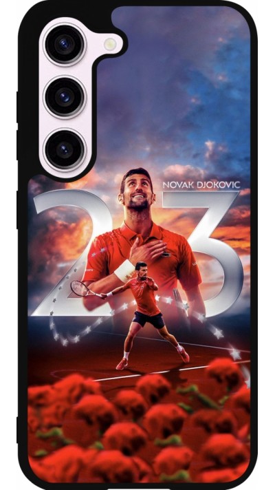 Coque Samsung Galaxy S23 - Silicone rigide noir Djokovic 23 Grand Slam