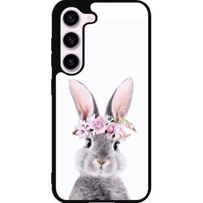 Coque Samsung Galaxy S23 - Silicone rigide noir Easter 2023 flower bunny