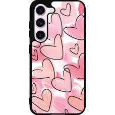 Coque Samsung Galaxy S23 - Silicone rigide noir Easter 2023 pink hearts