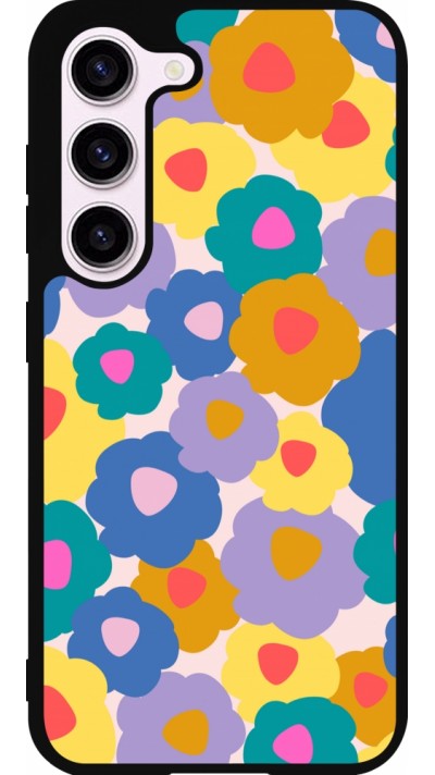 Coque Samsung Galaxy S23 - Silicone rigide noir Easter 2024 flower power