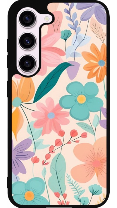 Coque Samsung Galaxy S23 - Silicone rigide noir Easter 2024 spring flowers