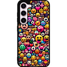 Coque Samsung Galaxy S23 - Silicone rigide noir Emoji Mix Color