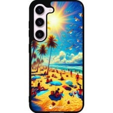 Coque Samsung Galaxy S23 - Silicone rigide noir Été Paradis Paint