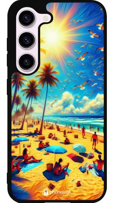 Coque Samsung Galaxy S23 - Silicone rigide noir Été Paradis Paint