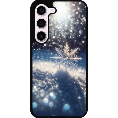 Coque Samsung Galaxy S23 - Silicone rigide noir Flocon Solaire Éclat