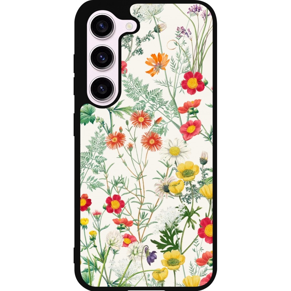 Coque Samsung Galaxy S23 - Silicone rigide noir Flora Botanical Wildlife