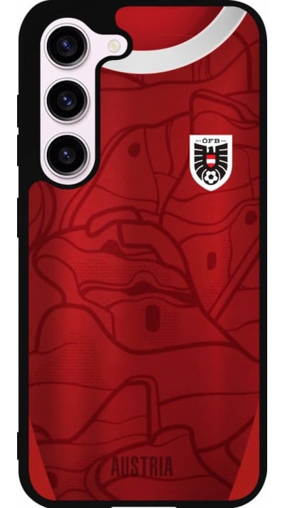 Coque Samsung Galaxy S23 - Silicone rigide noir Maillot de football Autriche personnalisable