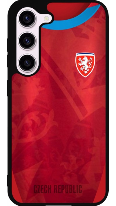 Coque Samsung Galaxy S23 - Silicone rigide noir Maillot de football République Tchèque personnalisable