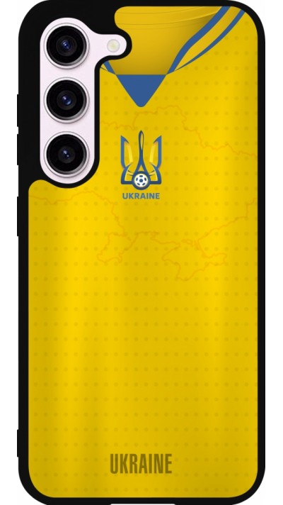 Coque Samsung Galaxy S23 - Silicone rigide noir Maillot de football Ukraine