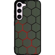 Samsung Galaxy S23 Case Hülle - Silikon schwarz Geometric Line red