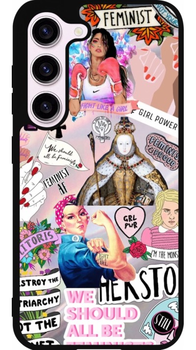 Coque Samsung Galaxy S23 - Silicone rigide noir Girl Power Collage