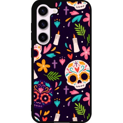 Coque Samsung Galaxy S23 - Silicone rigide noir Halloween 2023 mexican style