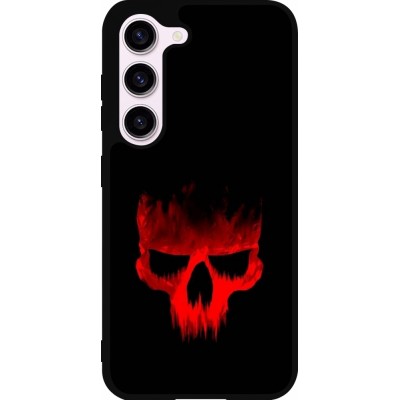 Coque Samsung Galaxy S23 - Silicone rigide noir Halloween 2023 scary skull