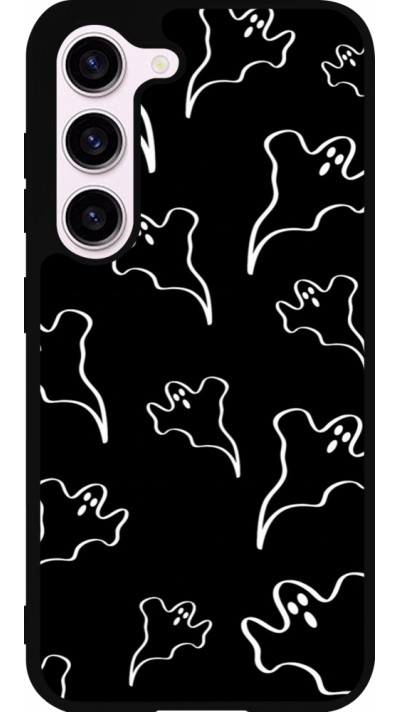 Coque Samsung Galaxy S23 - Silicone rigide noir Halloween 2024 black and white ghosts