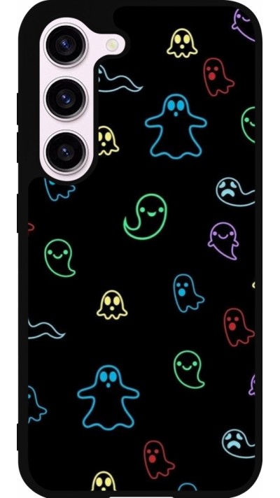 Coque Samsung Galaxy S23 - Silicone rigide noir Halloween 2024 colorful ghosts