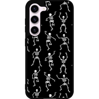 Coque Samsung Galaxy S23 - Silicone rigide noir Halloween 2024 dancing skeleton