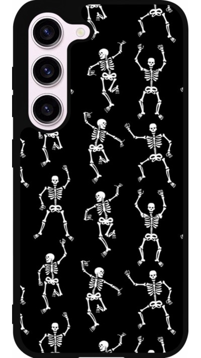 Coque Samsung Galaxy S23 - Silicone rigide noir Halloween 2024 dancing skeleton