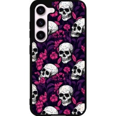 Coque Samsung Galaxy S23 - Silicone rigide noir Halloween 2024 romantic skulls