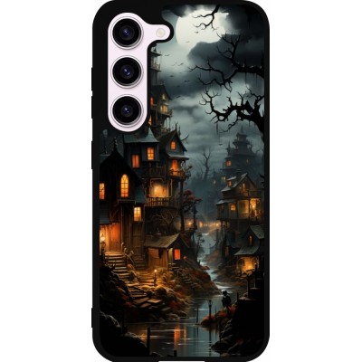 Coque Samsung Galaxy S23 - Silicone rigide noir Halloween 2024 scary town