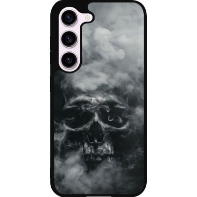 Coque Samsung Galaxy S23 - Silicone rigide noir Halloween 2024 smoky skull