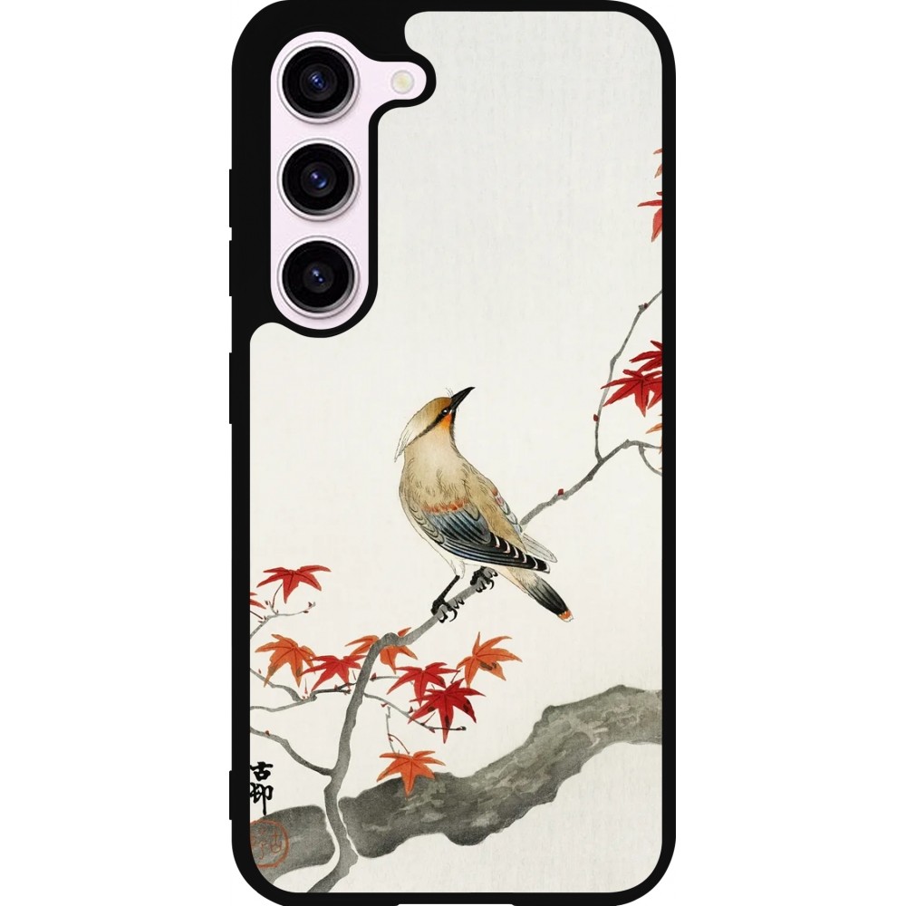 Samsung Galaxy S23 Case Hülle - Silikon schwarz Japanese Bird