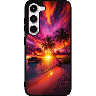 Coque Samsung Galaxy S23 - Silicone rigide noir Maldives Dusk Bliss