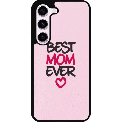 Coque Samsung Galaxy S23 - Silicone rigide noir Mom 2023 best Mom ever pink