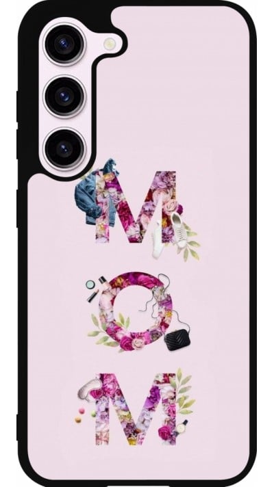 Coque Samsung Galaxy S23 - Silicone rigide noir Mom 2024 girly mom