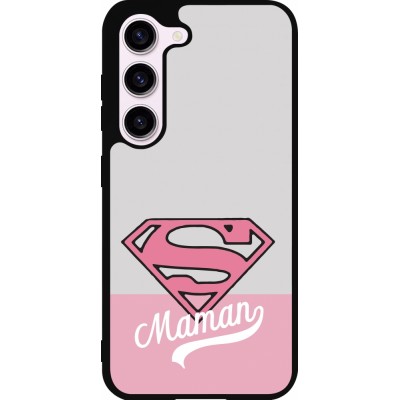 Coque Samsung Galaxy S23 - Silicone rigide noir Mom 2024 Super hero maman